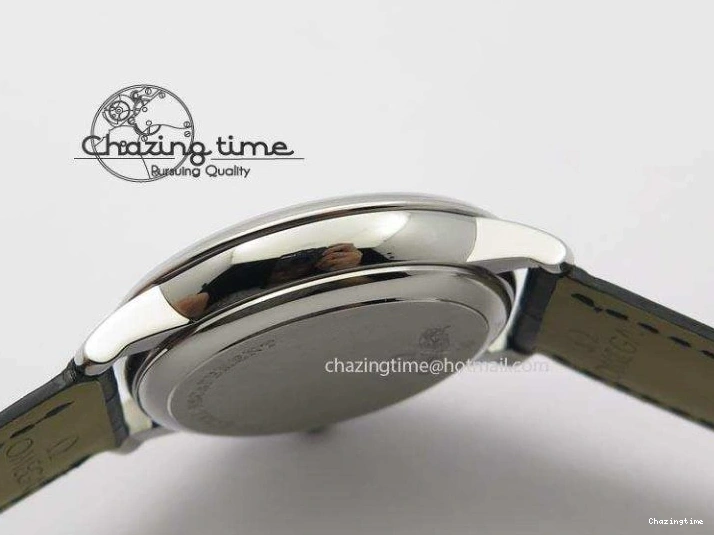 0420 Flexible De Ville MK 1:1 Best Edition SS White Dial On Black Leather Asian Seagull T1701 (Sec@6) 8244